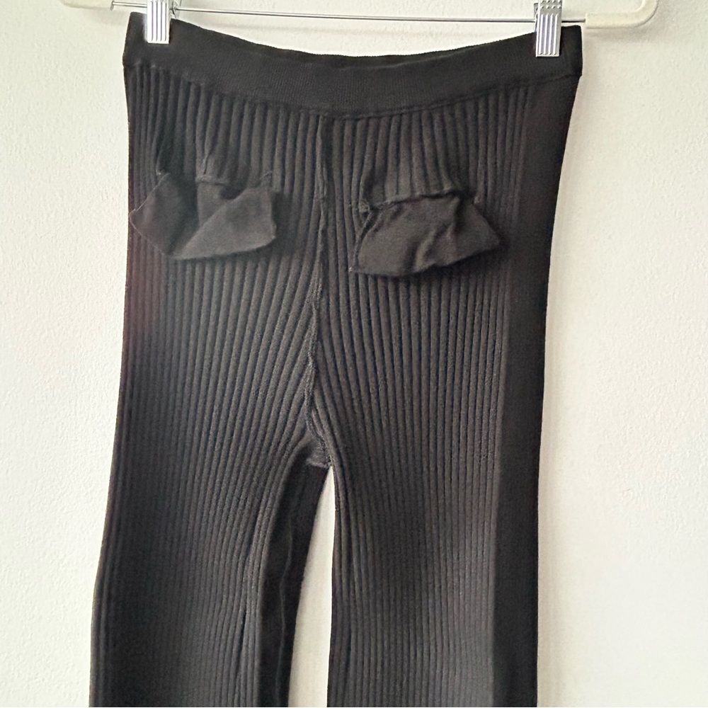 Paco Rabanne Ribbed Knit Flared Trousers in black - Picture 14 of 16